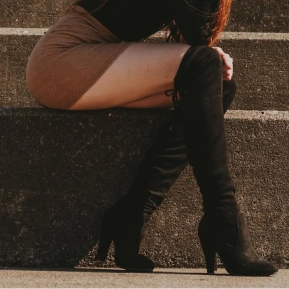 Black Thigh High Boots NEW!